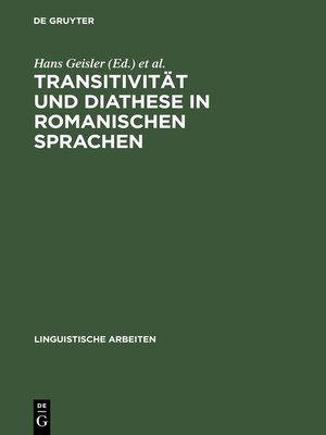 cover image of Transitivität und Diathese in romanischen Sprachen